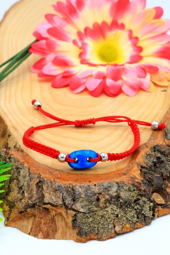 Süryani Nazar Boncuğu Taşlı İp Bileklik