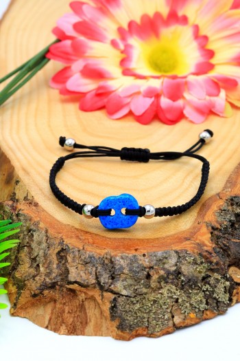 Süryani Nazar Boncuğu Taşlı İp Bileklik