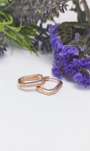 Elit Tasarım Zirkon Gümüş Küpe