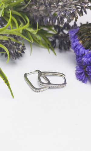 Elit Tasarım Zirkon Gümüş Küpe