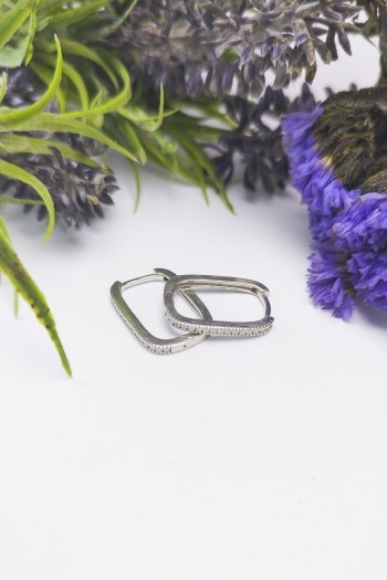 Elit Tasarım Zirkon Gümüş Küpe