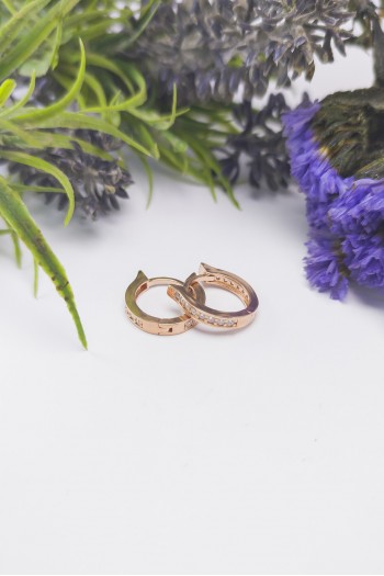 Halka Tasarım Zirkon Gümüş Küpe