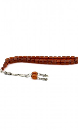 Kırmızı Kesme Sıkma Kehribar Tesbih Kırmızı Kesme Sıkma Kehribar Tesbih