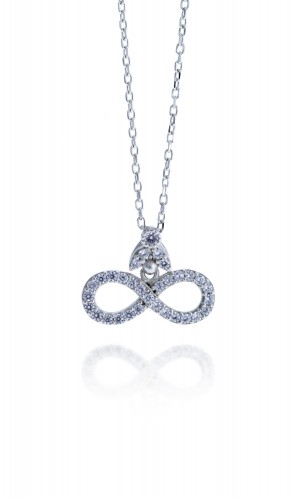 Sonsuzluk Model Zirkon Taşlı Gümüş Kolye