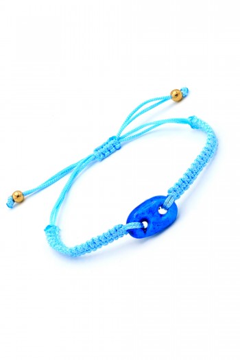 Süryani Nazar Boncuğu Taşlı İp Bileklik