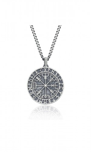 Vegvisir Madalyon Gümüş Kolye