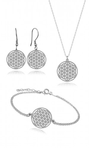 Yaşam Çiçeği Model Gümüş Takı Seti