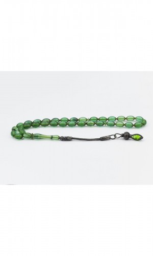 Yeşil Kazaz Püskül Ateş Kehribar Tesbih