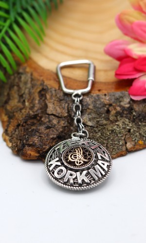 Osmanlı Tuğralı İsimli Plakalı Gümüş Anahtarlık