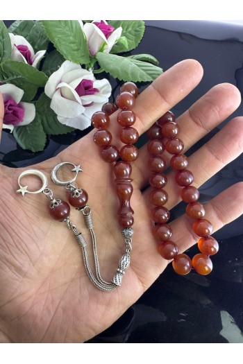 925 ayar gümüş püsküllü dinlenmiş küre kesim sıkma kehribar 