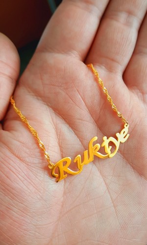 925 Ayar Gümüş 22 Ayar Altın Kaplama İsim Kolye 925 Ayar Gümüş 22 Ayar Altın Kaplama İsim Kolye