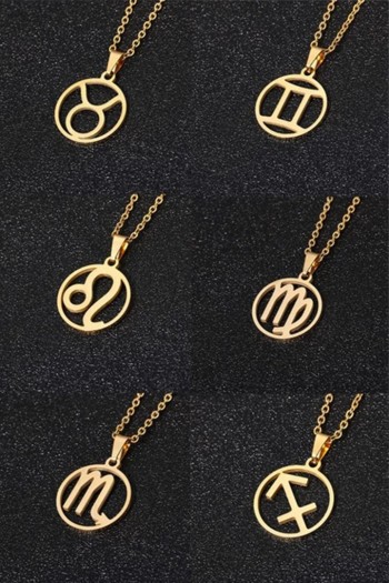 925 Ayar Gümüş Burç Kolye 22 Ayar Altın Kaplama