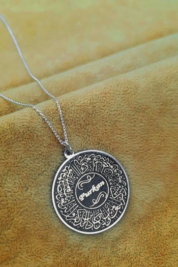 925 Ayar Gümüş Nazar Duası Plaka Isimli Kolye 