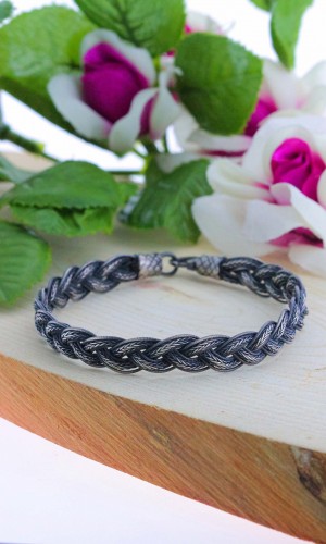 Aşk Düğümü 1000 Ayar Örme El işi Kazaziye Gümüş Bileklik