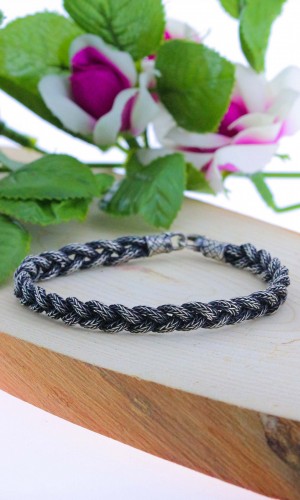 Aşk Düğümü 1000 Ayar Örme El işi Kazaziye Gümüş Bileklik