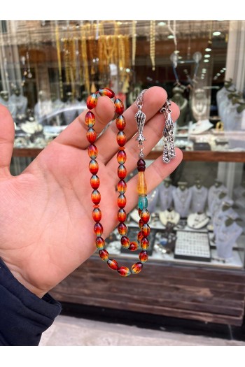 Bonibon Renkler Sürmeli Toz Kehribar Tesbih