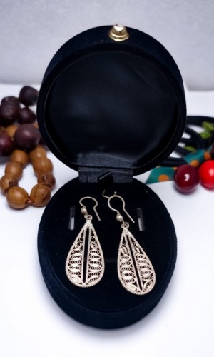 Damla Model 925 Ayar Telkari Gümüş Küpe