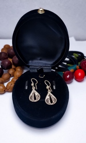 Damla Model 925 Ayar Telkari Gümüş Küpe 