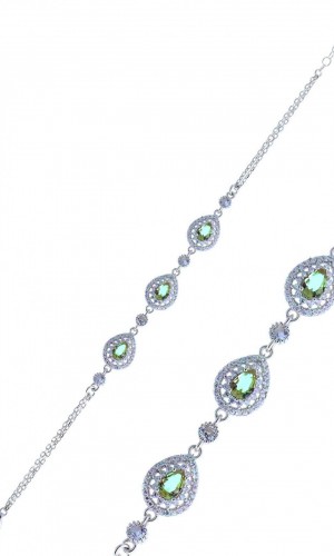 Damla Model Renk Değiştiren Zultanit Taşlı Zirkon Gümüş Bileklik 