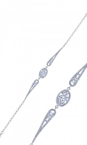 Elips Model Baget Zirkon Taşlı Gümüş Bileklik Elips Model Baget Zirkon Taşlı Gümüş Bileklik