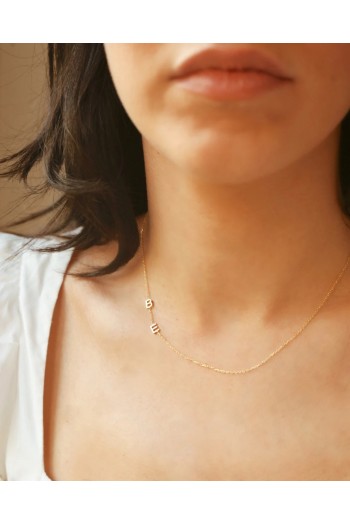 Extra Zarif iki Harfli Altın Kaplama İsimli Gümüş Kolye