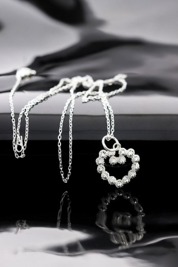 Kalp Model 925 Ayar Telkari Gümüş Kolye Ucu 