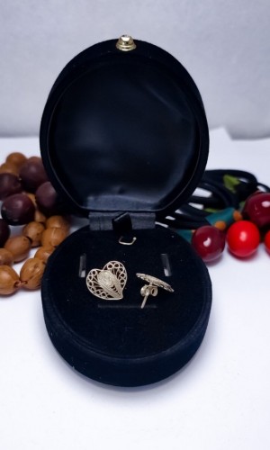 Kalp Model 925 Ayar Telkari Gümüş Küpe