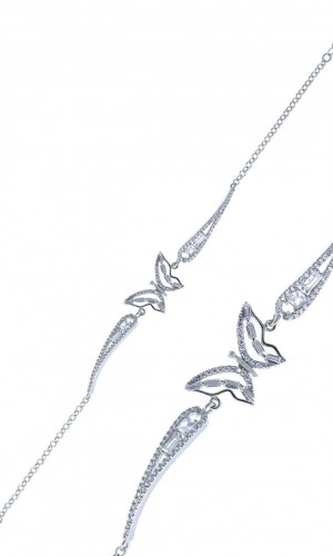 Kelebek Model Baget Zirkon Taşlı Gümüş Bileklik Kelebek Model Baget Zirkon Taşlı Gümüş Bileklik