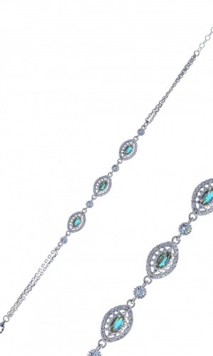 Mekik Model Renk Değiştiren Zultanit Taşlı Zirkon Gümüş Bileklik 