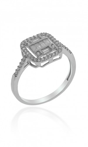 Oval Model Baget Zirkon Taşlı Gümüş Yüzük 