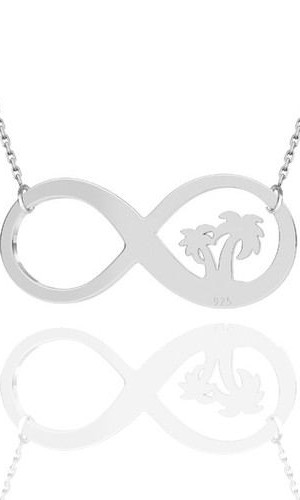 Palmiyeli Sonsuzluk 925 Ayar Gümüş Kolye