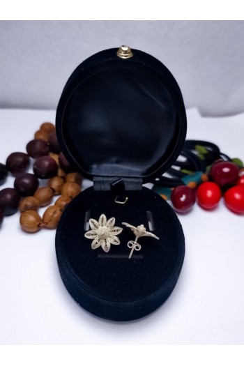 Papatya Model 925 Ayar Telkari Gümüş Küpe 