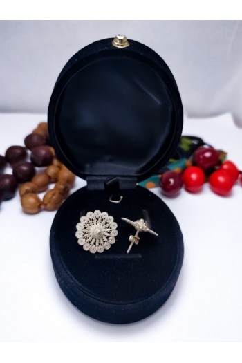 Papatya Model 925 Ayar Telkari Gümüş Küpe