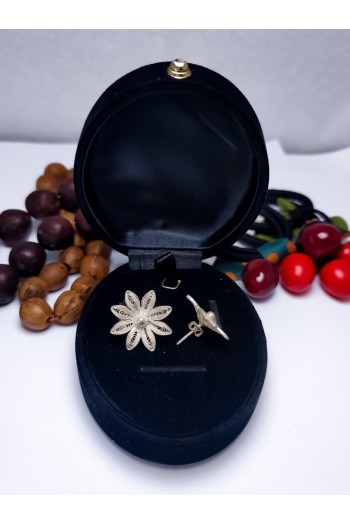 Papatya Model 925 Ayar Telkari Gümüş Küpe