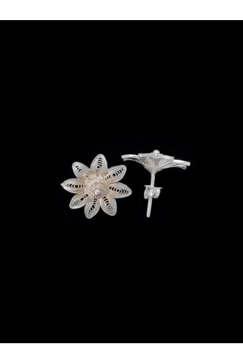 Papatya Model 925 Ayar Telkari Gümüş Küpe