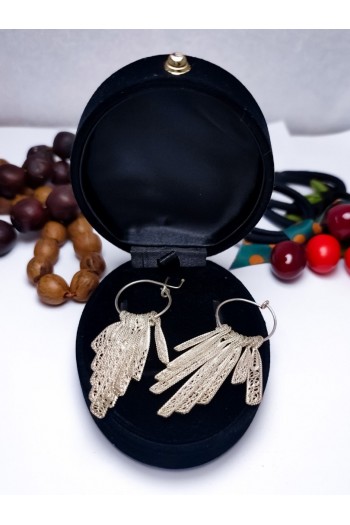 Pullu Sallantılı Model 925 Ayar Telkari Gümüş Küpe