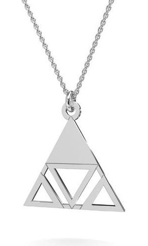 Üçgenler 925 Ayar Gümüş Kolye