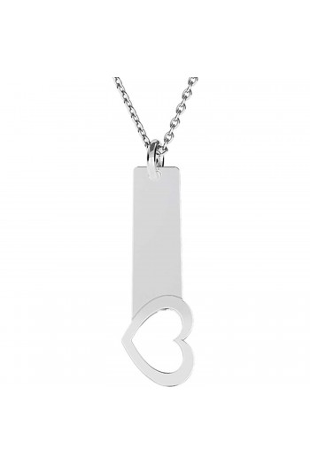  Uzatmalı Kalp 925 Ayar Gümüş Kolye