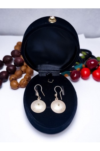 Yuvarlak Model 925 Ayar Telkari Gümüş Küpe 