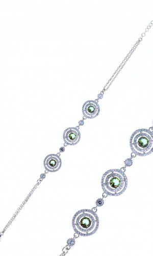 Yuvarlak Model Renk Değiştiren Zultanit Taşlı Zirkon Gümüş Bileklik 