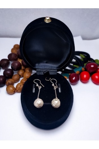 Yuvarlak Top Model 925 Ayar Telkari Gümüş Küpe 