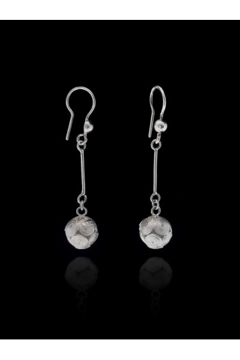 Yuvarlak Top Model 925 Ayar Telkari Gümüş Küpe 