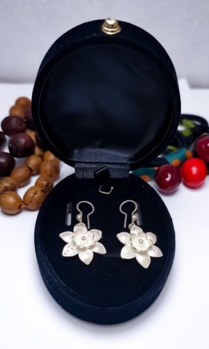 Zambak Model 925 Ayar Telkari Gümüş Küpe