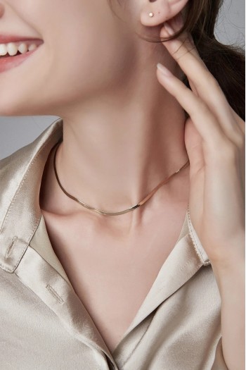 Gümüş İtalyan Yassı Zincir (Altın Kaplama)