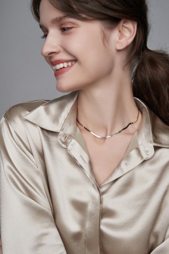 Gümüş İtalyan Yassı Zincir (Altın Kaplama)