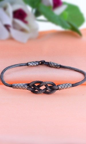 Sarmaşık Düğümü 1000 Ayar Örme El işi Kazaziye Gümüş Bileklik