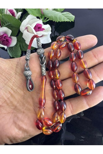 1000 ayar trabzon kazaz gümüş püsküllü ateş kehribar