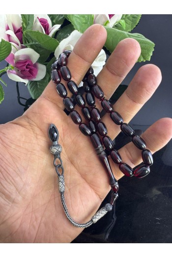 1000 ayar trabzon kazaz gümüş püsküllü kapsül kesim hareli ateş kehribar