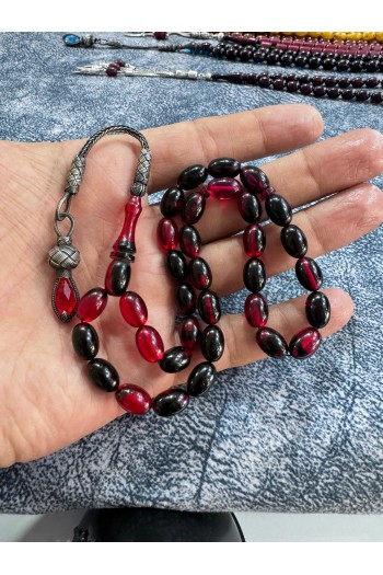 1000 ayar trabzon kazaz gümüş püsküllü kırmızı siyah hareli ateş kehribar 