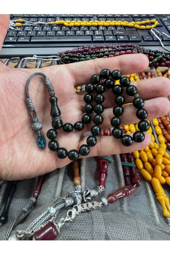 1000 ayar trabzon kazaz gümüş püsküllü küre kesim ateş kehribar bilek boy